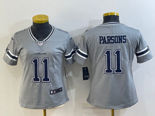 Women's Dallas Cowboys #11 Micah Parsons Gray Stitched Jersey(Run Small)